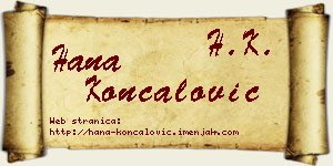 Hana Končalović vizit kartica